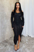 Melody Off Shoulder Mesh Dress Dresses EDGE Small Black